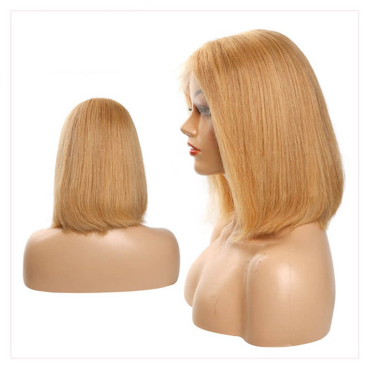 #27 Color Short Bob Lace Wig Straight Human Hair Wigs