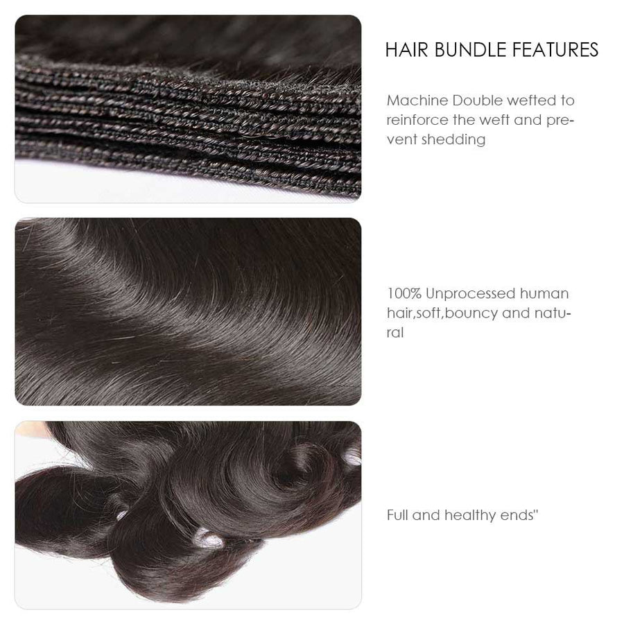 HJ Weave Beauty 8A Brazilian Virgin Hair Body Wave Bundle Deal