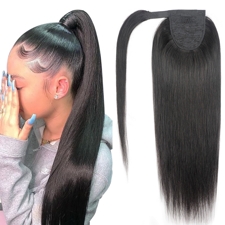 HJ Weave Beauty Virgin Hair Straight Wrap Around Ponytail 100 grams (1 bundle)