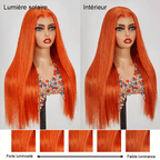9x6 Glueless Eye Catching Ginger Color Smooth Wig