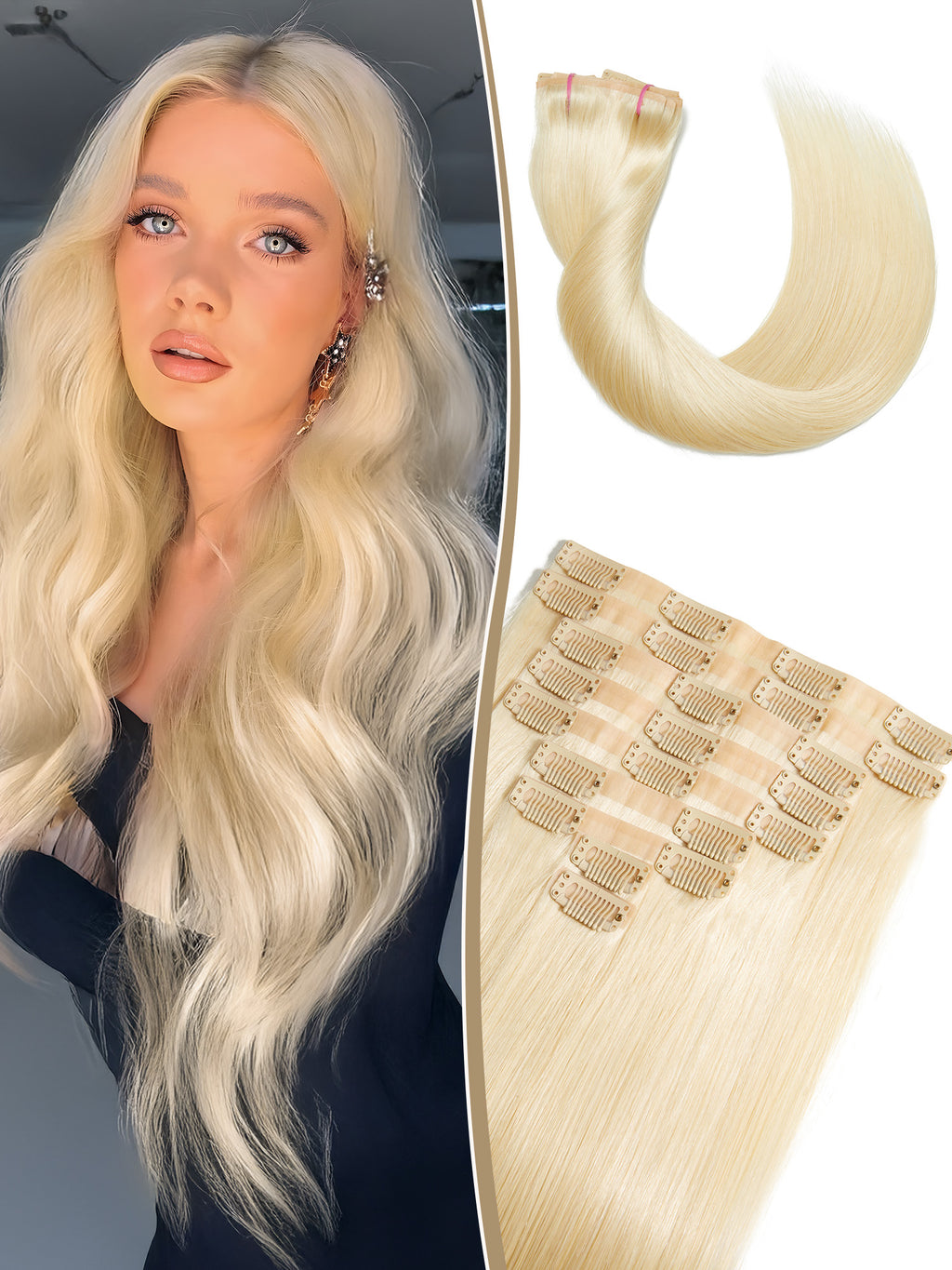 #30 Color Encaje transparente 5 × 5 Peluca de cabello ondulado frontal del cuerpo 250% Densidad (3 paquetes + 1 cierre)