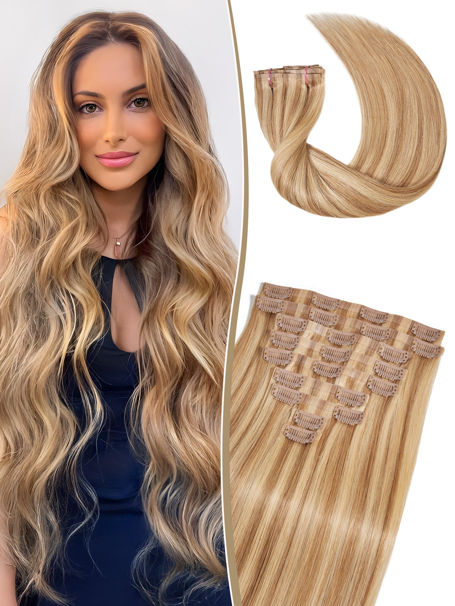 #30 Color Encaje transparente 5 × 5 Peluca de cabello ondulado frontal del cuerpo 250% Densidad (3 paquetes + 1 cierre)