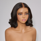 Natural Style Glueless Bob Wear Go 4x4 Wavy Wig 100% Human Hair