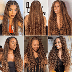 Extension Bulk Hair For Bohemian Braiding #4/27 Highlighted Color Deep Curly Human Hair
