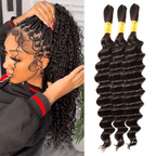 Extension Bulk Hair For Bohemian Braiding Deep Curly Human Hair