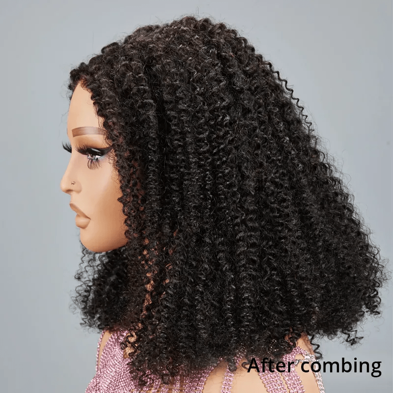 9x6 Glueless Bouncy Bob Kinky Curly Wig 3s Wear Go