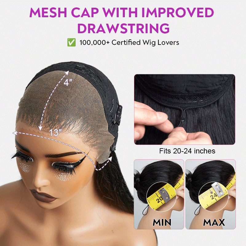 Glueless Knotless 13x4 Deep Curly Braid Wig with Flexi-Fit Drawstring Cap