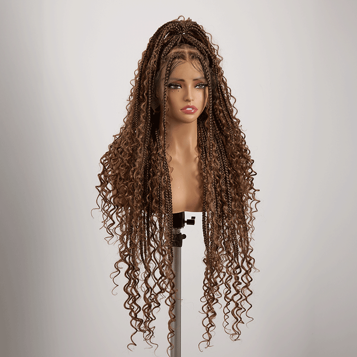 Peluca de corte pixie Peluca de máquina completa de cabello humano ondulado