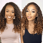 Bohemian Full Lace Braided Wig Brown Ombre with Baby Hair Synthetic 300% Density