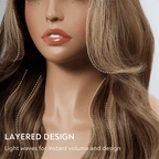 Glamorous Style 13x4 Glueless Luxury Layered Highlight Wavy Wig 250% Density