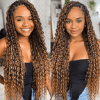 Extension Bulk Hair For Bohemian Braiding #4/27 Highlighted Color Deep Curly Human Hair