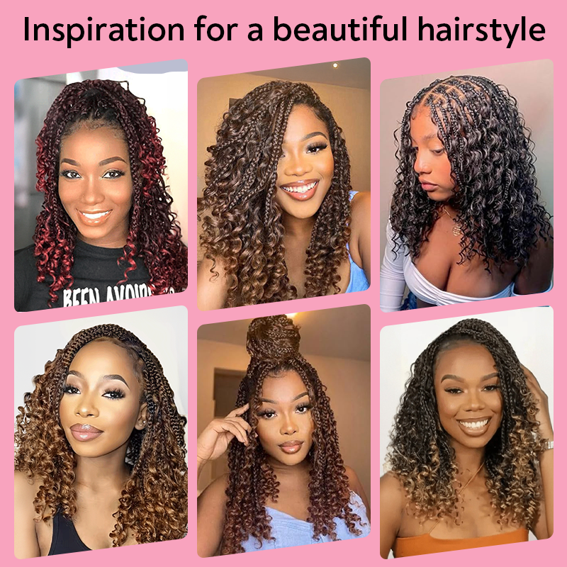 Bohemian Full Lace Braided Wig Brown Ombre with Baby Hair Synthetic 300% Density