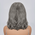 7x5 Glueless Salt & Pepper Bob Short Layered Wig Wavy