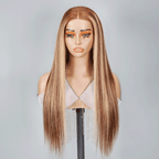 9x6 Glueless Blonde Highlight Wig Straight Human Hair