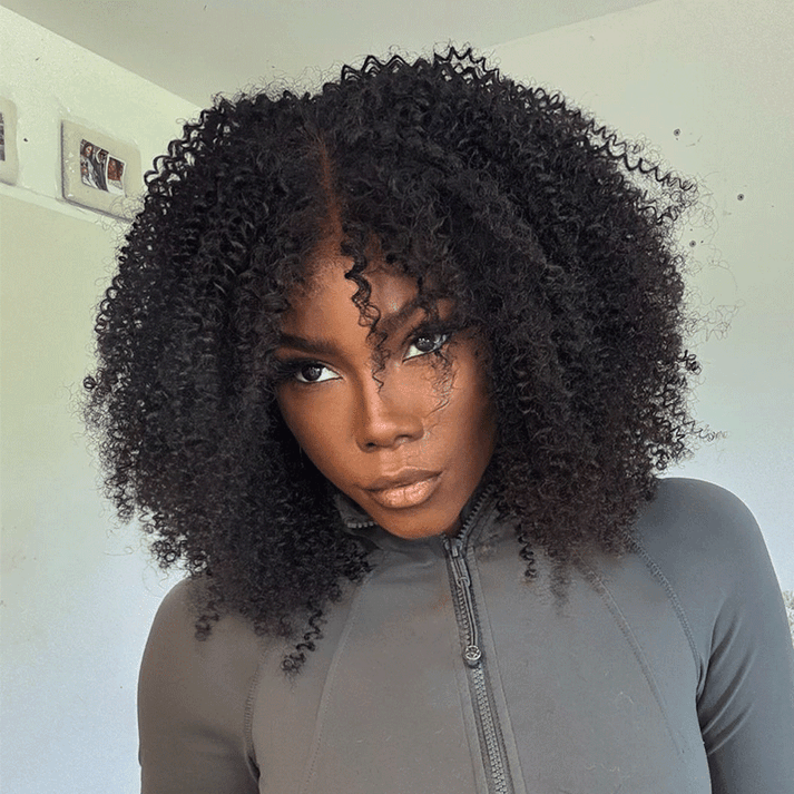 Go Natural Ease Glueless 4x4 Kinky Curly Bob Wig 100% Human Hair
