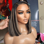 Elegant 7x4 Glueless Highlight Color Wig Bleached Knots Adjustable Cap