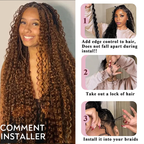 Extension Bulk Hair For Bohemian Braiding Medium Brown Color Deep Curly Human Hair