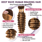 Extension Bulk Hair For Bohemian Braiding #4/27 Highlighted Color Deep Curly Human Hair