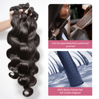 Natural Body Wave Bundles Virgin Brazilian Human Hair Extensions