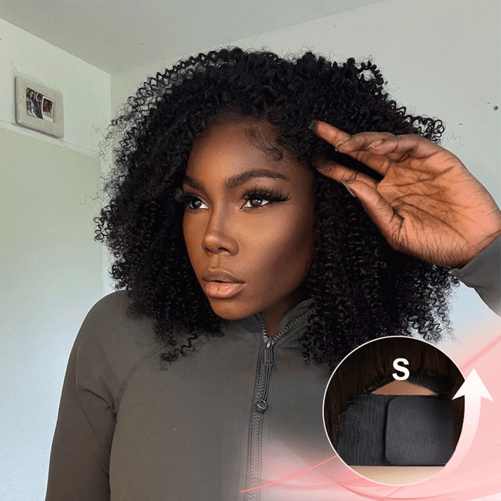 Go Natural Ease Glueless 4x4 Kinky Curly Bob Wig 100% Human Hair