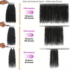 Pre Separated Deep Wave Crochet Hair Feathered Texture Silky Shine Knotless Natural Black