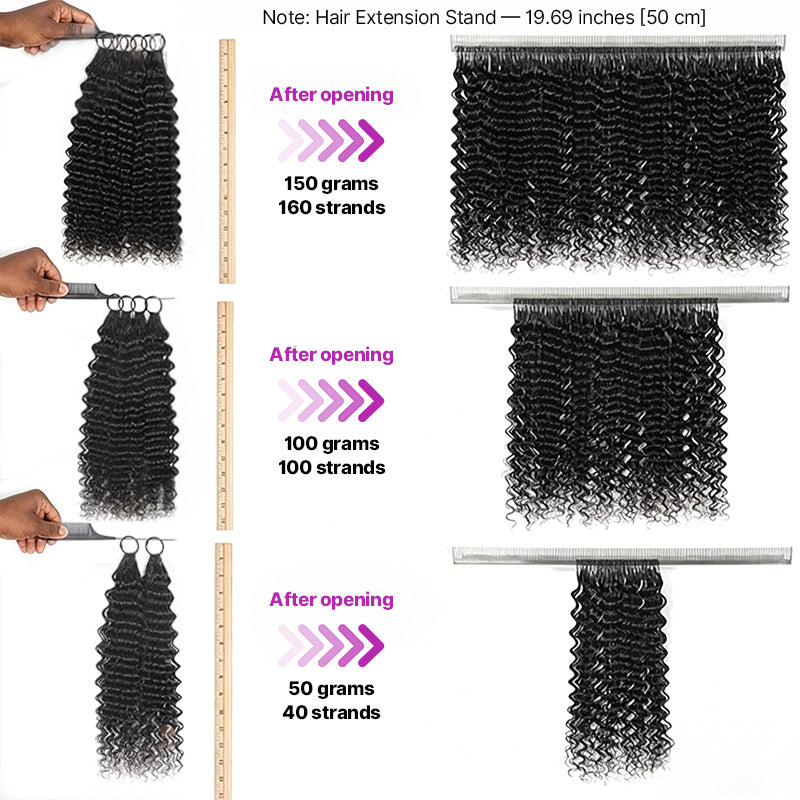 Natural Black Kinky Curly Crochet Hair Extensions Silky Feathered Effect Tangle Free