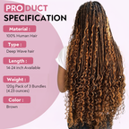 Extension Bulk Hair For Bohemian Braiding Medium Brown Color Deep Curly Human Hair