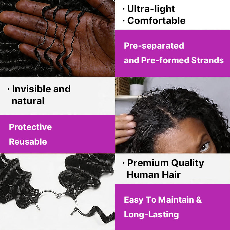Natural Black Kinky Curly Crochet Hair Extensions Silky Feathered Effect Tangle Free