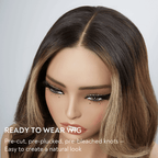 Glamorous Style 13x4 Glueless Luxury Layered Highlight Wavy Wig 250% Density