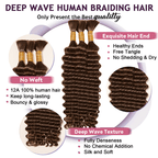 Extension Bulk Hair For Bohemian Braiding Chocolate Brown Color Deep Curly Human Hair
