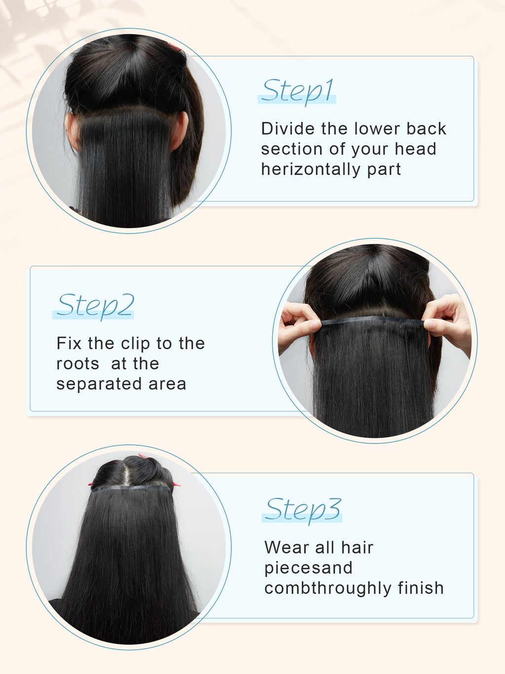 Clip in Hair Extensions Real Human Hair Remy Human Hair 125g 9Pcs Natural Black
