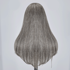 7x5 Glueless Sleek Salt & Pepper Color Straight Wig