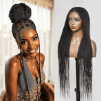 Full Lace Synthetic Box Braids Wig Top Quality 300% Density