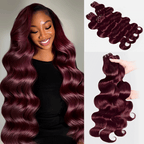 Dark 99J Body Wave Bundles Virgin Brazilian Human Hair Extensions