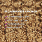 Burmese Curly Hair Extensions Honey Blonde Color 100% Natural Unprocessed Raw Weave
