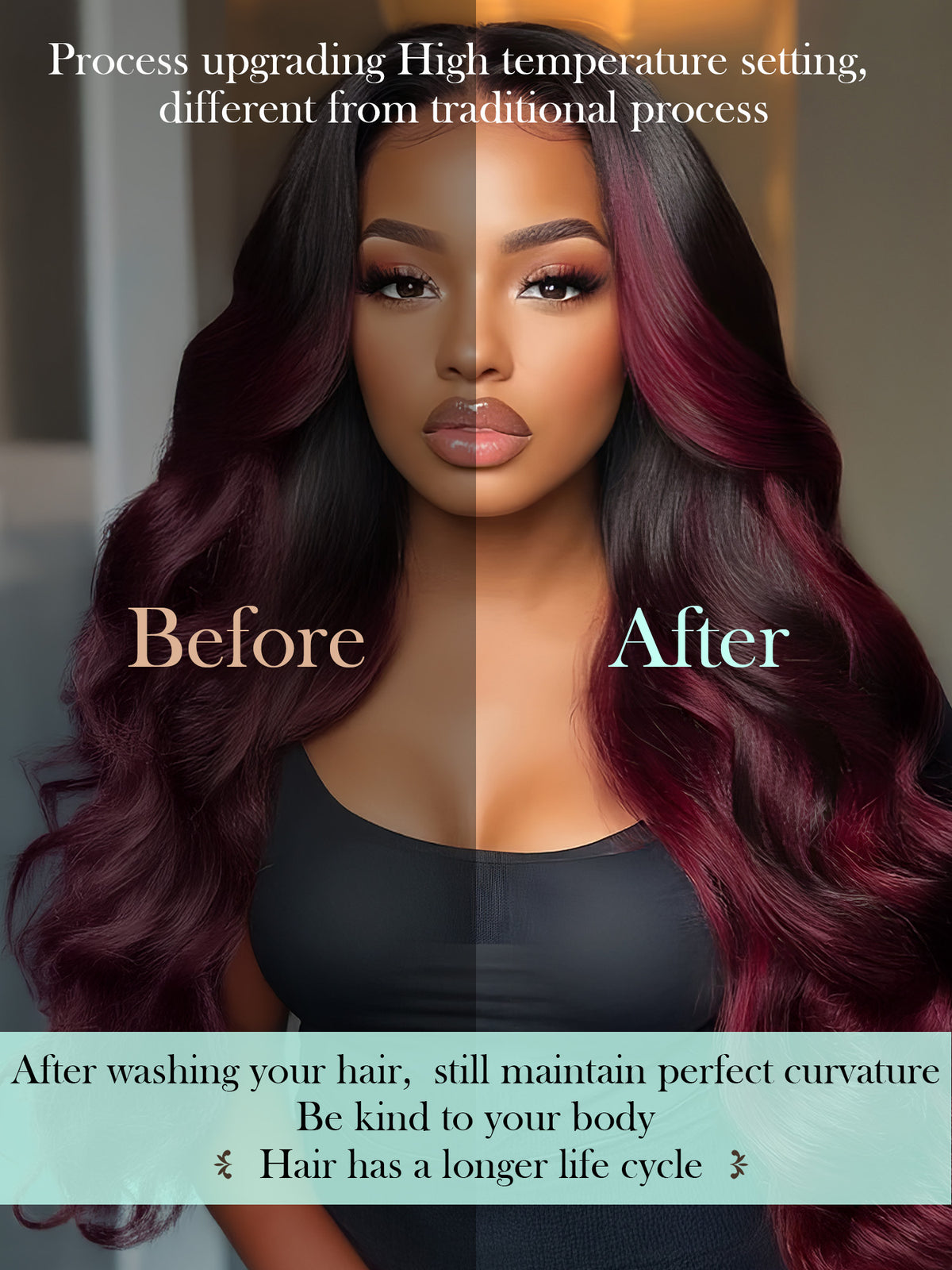 #30 Color Encaje transparente 5 × 5 Peluca de cabello ondulado frontal del cuerpo 250% Densidad (3 paquetes + 1 cierre)