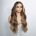 Glamorous Style 13x4 Glueless Luxury Layered Highlight Wavy Wig 250% Density