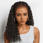 Glueless Knotless 13x4 Deep Curly Braid Wig with Flexi-Fit Drawstring Cap