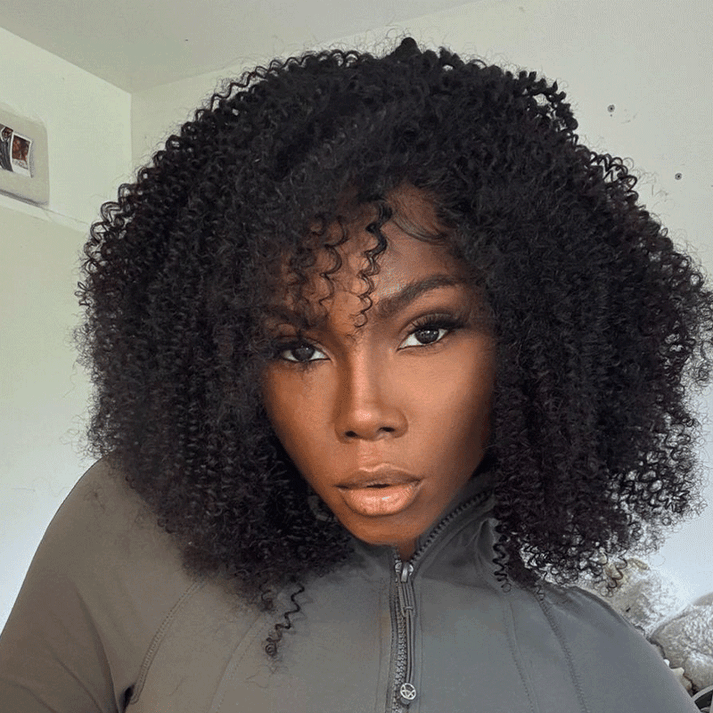 Go Natural Ease Glueless 4x4 Kinky Curly Bob Wig 100% Human Hair
