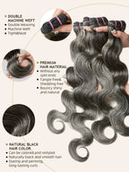 Salt&Pepper Body Wave HJ Weave Beauty 7A Peruvian Virgin Hair