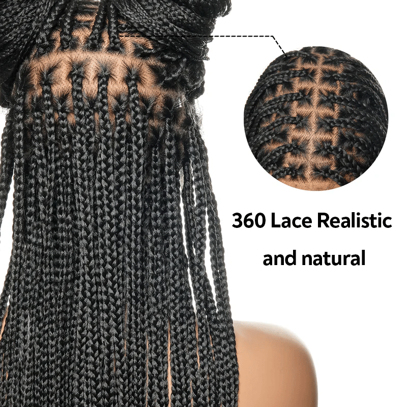 Full Lace Synthetic Box Braids Wig Top Quality 300% Density