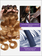 T4-27 Body Wave Bundles Virgin Brazilian Human Hair Extensions