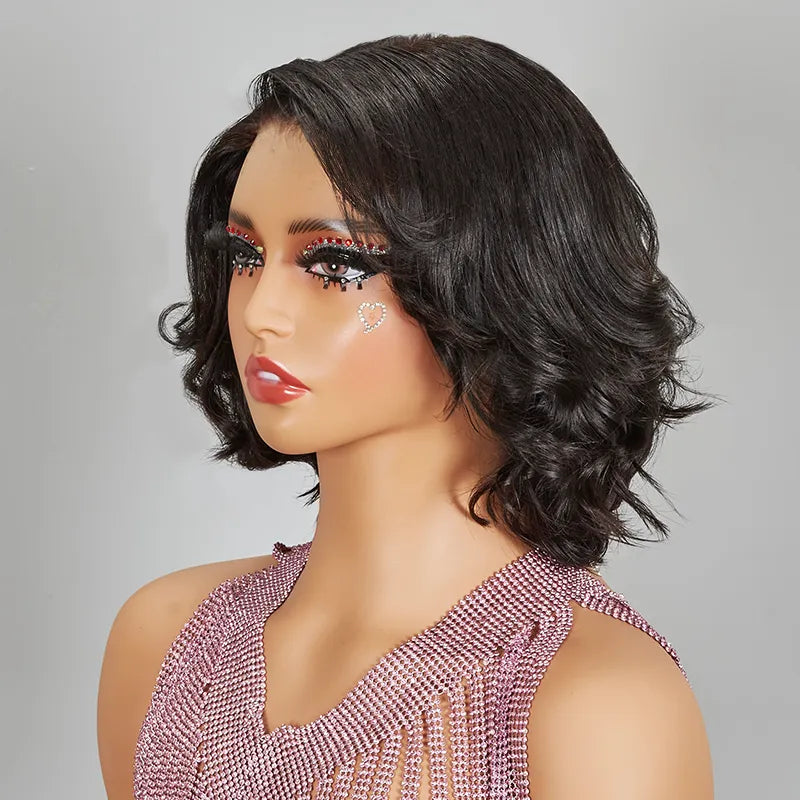 HJ weave beauty hair New 9x6 Glueless Classic Wavy Bob Wig