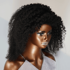 13x4 Glueless Kinky Edges Wig Kinky Curly Frontal Wig 2 Styles