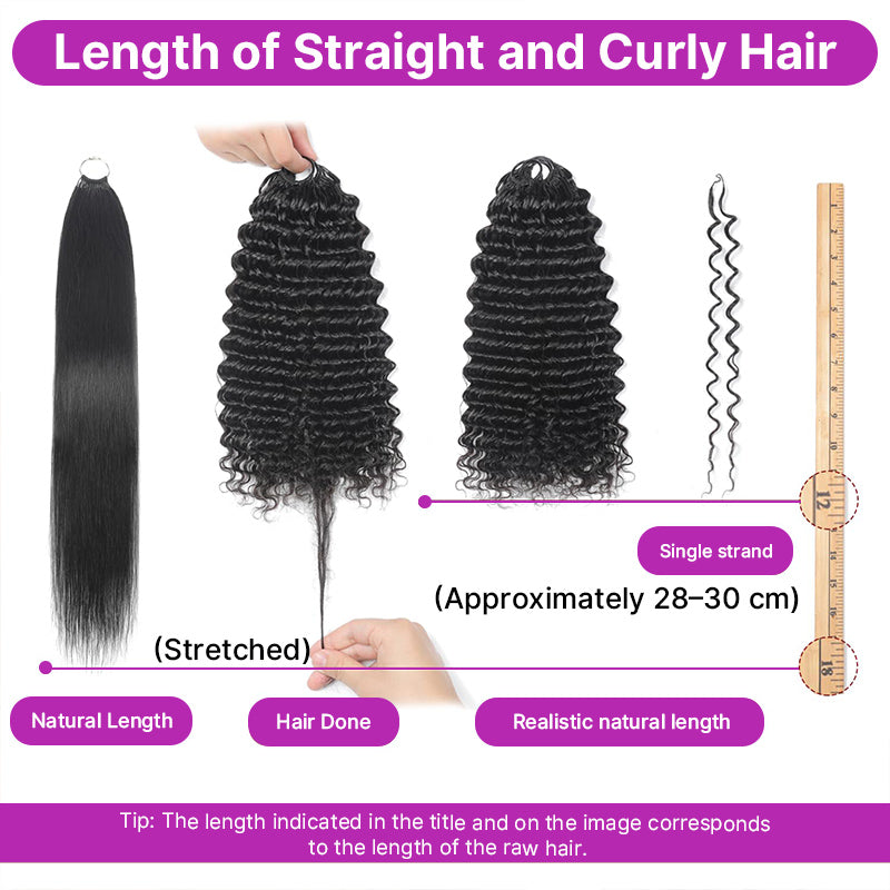 Natural Black Kinky Curly Crochet Hair Extensions Silky Feathered Effect Tangle Free