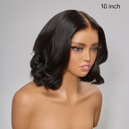 Natural Style Glueless Bob Wear Go 4x4 Wavy Wig 100% Human Hair