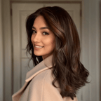 Elegant Fluffy 13x4 Glueless Brown Highlight Color Wavy Wig 100% Human Hair