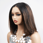 5x5 Glueless Highlight Color Straight Bob Wig 100% Human Hair