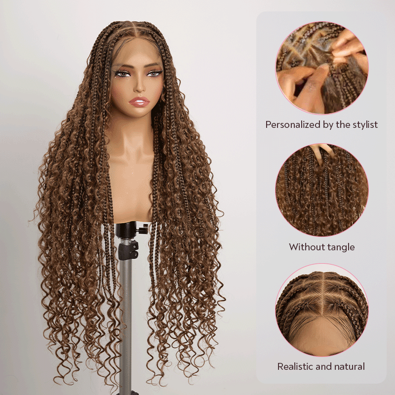 Peluca de corte pixie Peluca de máquina completa de cabello humano ondulado