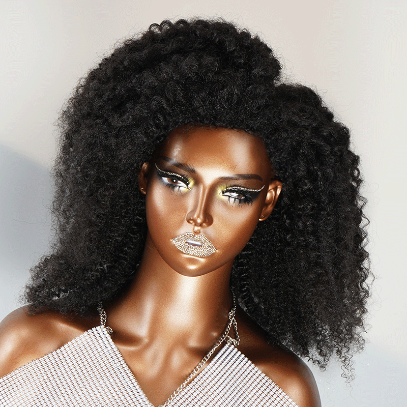 13x4 Glueless Kinky Edges Wig Kinky Curly Frontal Wig 2 Styles